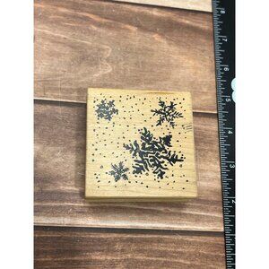 2000 CLUB SCRAP WINTER WONDERLAND WOOD MOUNTED RUBBER STAMP